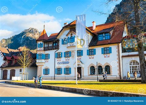 Painted Traditional Bavarian House Near Neuschwanstein And German Alps