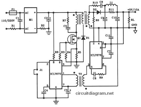 Schematic And Wiring Diagram 5v Dc 10a Power Supply Offline Switching