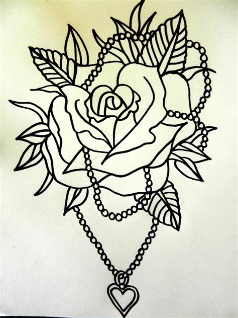 Traditional Rose Tattoos Tattoo Outline Drawing Tattoo Art Drawings