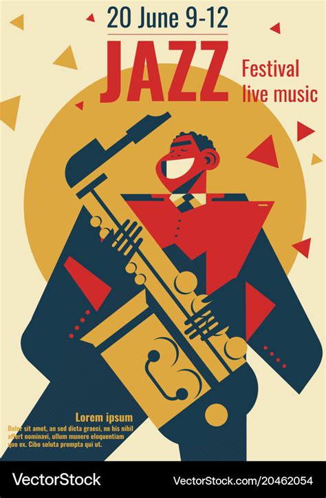 Jazz Music Festival Poster Royalty Free Vector Image