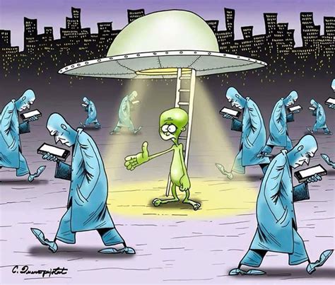 Aliens Funny Funny Cartoons Science Fiction Art
