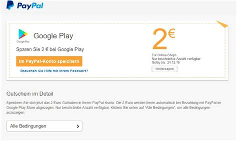 Google Play Store Zwei Euro Guthaben Von Paypal Geschenkt