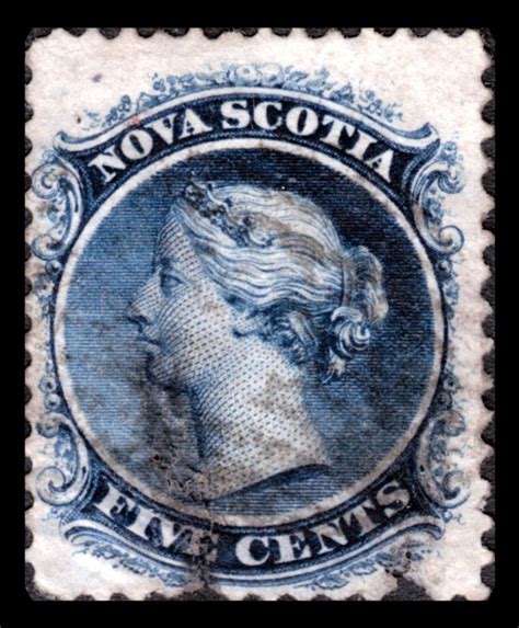 1860 nova scotia no 5 5c blue postage stamps philately scotia