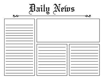 For weekend papers or tabloids, this newspaper would be perfect with a bright blue background. Newspaper Template | Newspaper template, Newspaper article ...