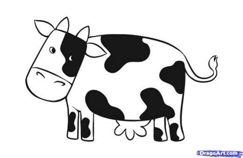 We show you how to draw simply with basic geometric shapes, letters, and numbers. How to Draw a Simple Cow | Cow drawing, Cartoon cow, Kids ...