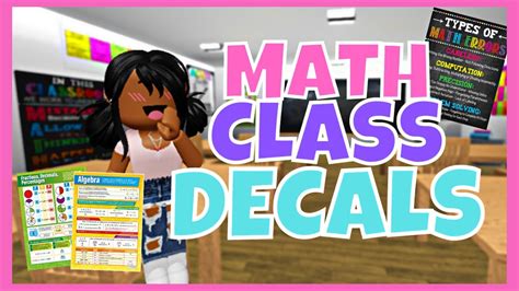 Bloxburg Math Class Decals Middle School Nataya Mishel Youtube