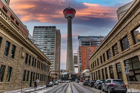 Calgary Downtown And Tower Alberta Canada Editorial Photography