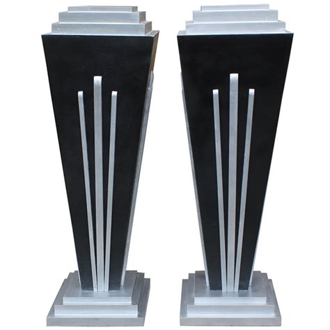 Pair French Art Deco Tri Steeped Pedestals At 1stdibs