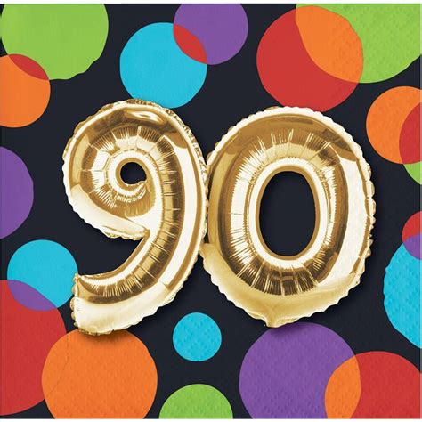 Festive 90th Birthday Party Napkins Fun 90th Birthday Party Napkins
