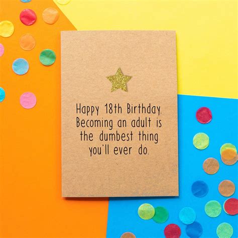 Funny 18th Birthday Card Becoming An Adult Is The Dumbest Etsy