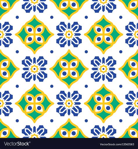 Blue And Green Mediterranean Seamless Tile Pattern