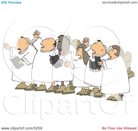 Chorus Angels Singing Together Clipart Illustration By