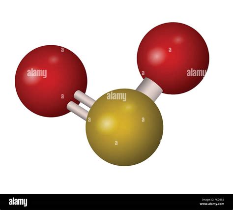 Une Molécule De Dioxyde De Soufre Formule 3d So2 Vector Illustration La Structure Chimique