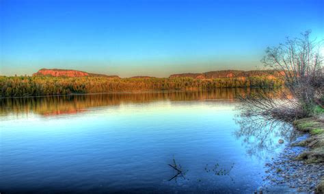 Dusk On The River At Lake Nipigon Ontario Canada Image Free Stock