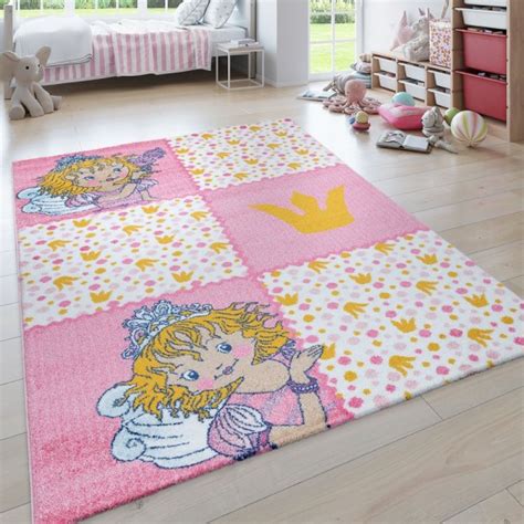 Kurzflor kinderteppich spielteppich teppich prinzessin krone zauberstab pink. Kinder-Teppich Prinzessin Lillifee Karo | teppich.de