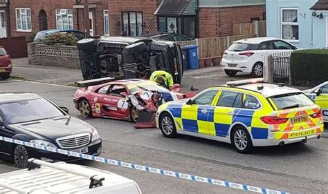 Ferrari Race Car Destroyed In Early Morning Crash On Residential Street