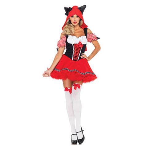 New Hot Sexy Red Riding Wolf Women Sex Cosplay Costume Naughty Bad Wolf Halloween Dress Outfit
