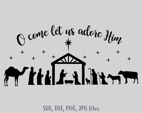 Nativity Svg Nativity Scene Svg Christmas Svg Holiday Etsy Nativity