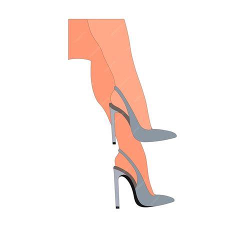 Premium Vector Slender Young Female Legs In Pose Shoes Stilettos High