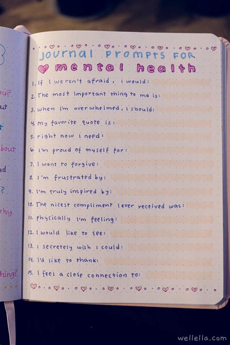 50 Journal Prompts For Mental Health Wellella A Blog About Bullet