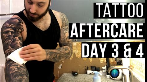 How To Treat A New Tattoo Healing Processaftercare Day 3 And 4 Youtube