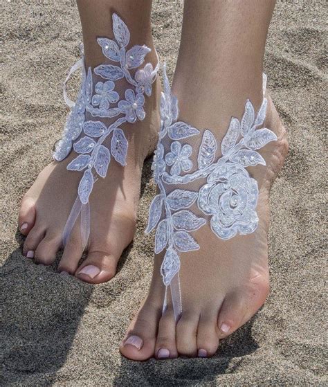 white lace barefoot sandals beach wedding barefoot sandals lace barefoot sandals bridal lace