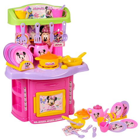 18 Pcs Minnie Mouse Kitchen Playset Childrens Kids Role Play Toy Set