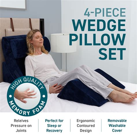 4 Pcs Bed Wedge Pillow Post Surgery Advanced Adjustable Pillow Set W