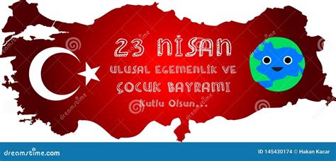 Vector Illustration Of The Cocuk Bayrami 23 Nisan Translation