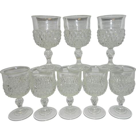 Vintage Indiana Glass Diamond Point Water Goblets From Mygrandmotherhadone On Ruby Lane