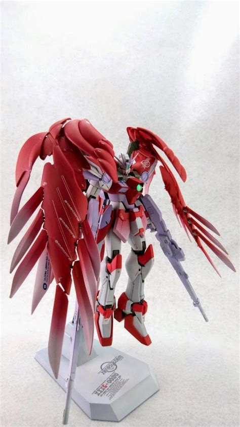 Custom Build Mg 1100 Wing Gundam Zero Custom Ew Red Wings Gundam
