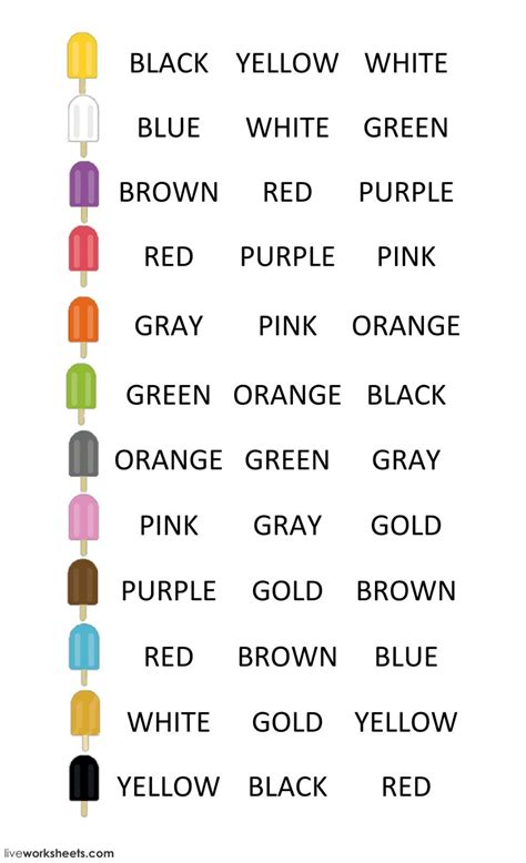 Colours Interactive And Downloadable Worksheet You Can Do The