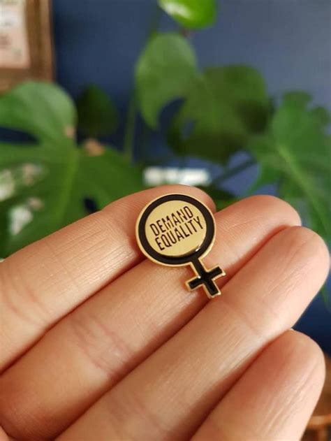 demand equality feminist enamel pin gender equality etsy feminist enamel pins unique items
