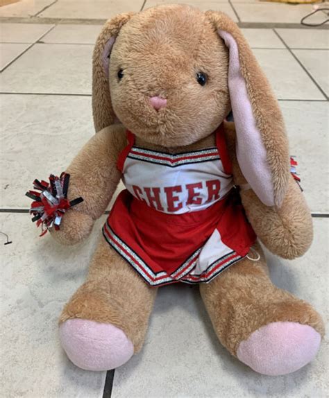 Build A Bear Light Brown Bunny Rabbit W Floppy Ears Cheerleader Outfit