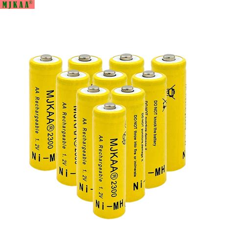 MJKAA 10pcs 1.2V Ni MH AA 2300mAh Rechargeable Batteries 2A Neutral ...