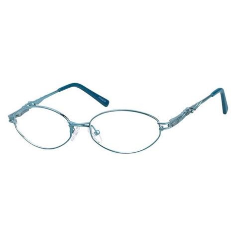 Zenni Womens Oval Prescription Eyeglasses Blue Stainless Steel Eyeglasses Glasses Metal