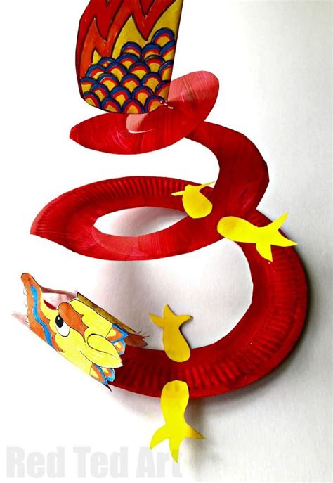 Easy Paper Plate Dragon Twirler Free Printable Chinese New Year