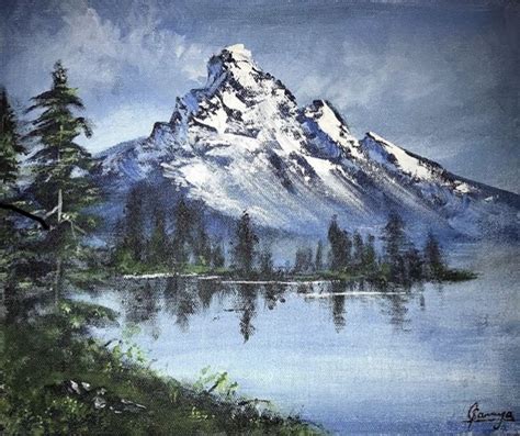 Buy Mountains Acrylic Canvas Painting Painting At Lowest Price By Sanya