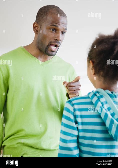 African Father Scolding Daughter Stock Photo Alamy