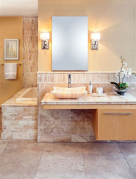 This guest bath remodel was completed in late summer, 2015. Pin by Stone Tile Mosaics on Honey Onyx Tiles | Tile ...