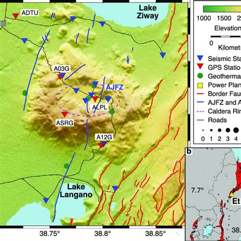 A Topographic Map Of Aluto Volcano Showing The Seismic And Gps