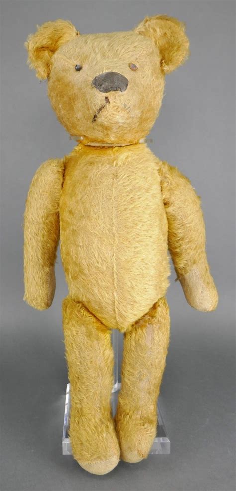 Antique German Steiff 20 Mohair Excelsior Wood Wool Stuffed Teddy Bear