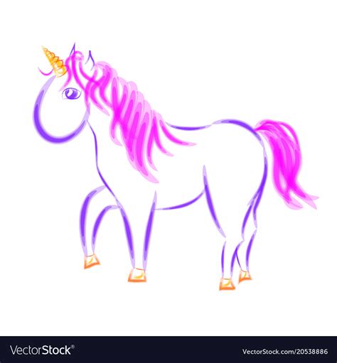 Unicorn With Pink Mane And Tail Royalty Free Vector Image