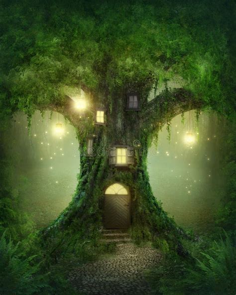 Fantasy Tree House Stock Image Image Of Imagine Dreams 33718885