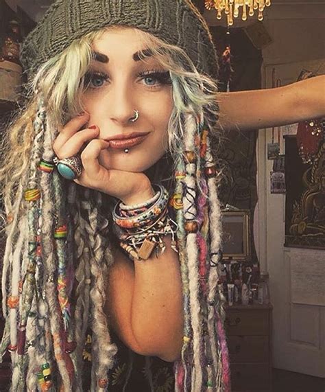 Beads And Wrap Dreadlock Hairstyles Boho Hairstyles Pretty