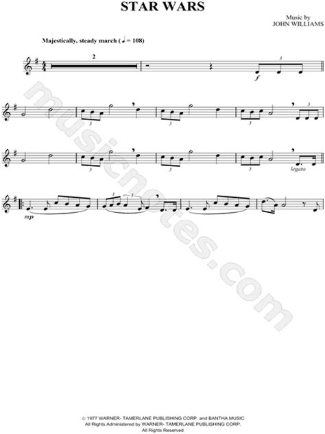 This piece is very easy for me to play and enjoy the sound of that grand song on the trumpet. "Star Wars - Clarinet" from 'Star Wars' Sheet Music (Clarinet Solo) in G Major - Download ...