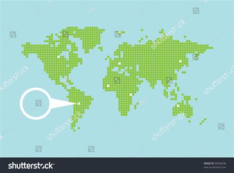 Illustrated World Map Made Using Dots Stock Vector Royalty Free
