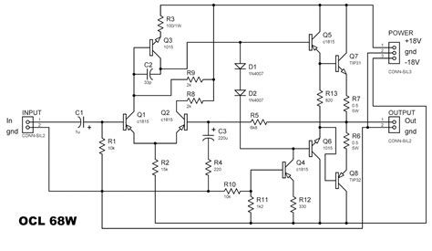 Ocl Watt Power Amplifier Circuit Diagram Power Amplifiers Amplifier