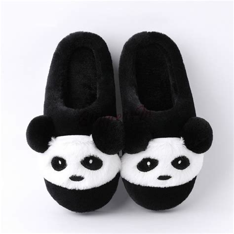 Cute Panda Slippers For Kids And Toddlers Fuzzy House Slippers