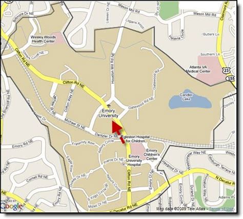 Map Of Area Around Emory University University Emory Cartography